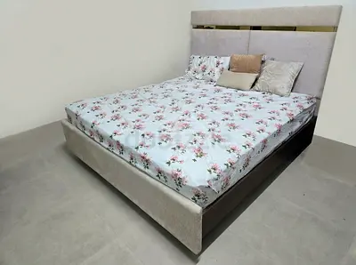 Queen/King Upholstered Bed Frame with Headboard and Storage Base