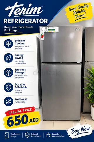Used Terim Top-Freezer Refrigerator – Good Condition, 650 AED