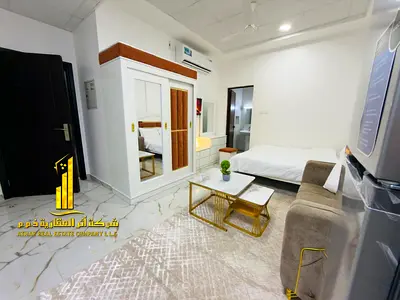 Luxury Studio – Second Occupancy – Open-plan kitchen with an open view ✨ Located in Al Rashidiya 3, Ajman. for monthly rent.