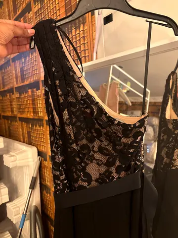 Black lace evening dress, sleeveless, size likely S/M