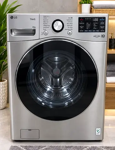 LG 24kg Front Load Washer Silver — Good Working Condition