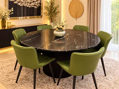 United furniture black marble dining set
