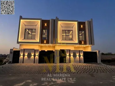An upscale villa for sale in Al Helio, Ajman, featuring an elegant design and high-quality finishes.