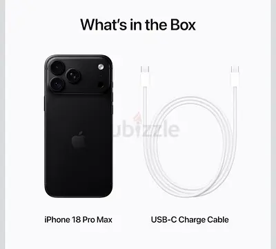 iPhone 18 Pro Max - Black (Like New) with USB-C Cable