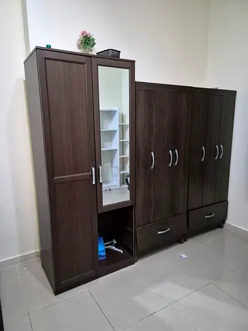 Dark wood Wooden Cupboards (2 doors x 3)
