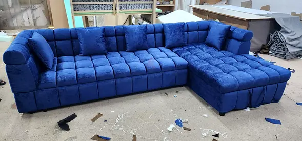 Premium Quality Cotton fabric L shape Sofa Bed Available