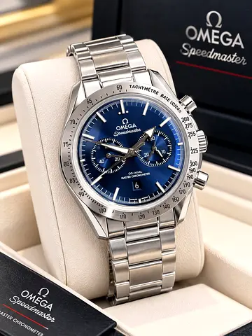 Omega Speedmaster Co‑Axial Chronometer Stainless Steel Watch - Blue Dial