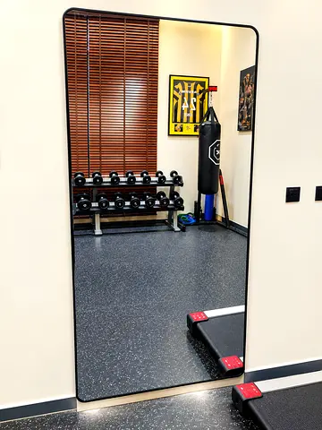 Full-Length Wall Mirror for Home Gym — Large, Black Frame