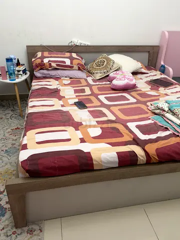 Single wooden bed frame without mattress - good condition