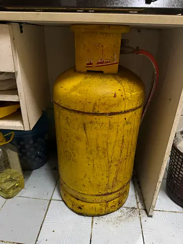 Used Large LPG Gas Cylinder (Yellow) - For Home Use
