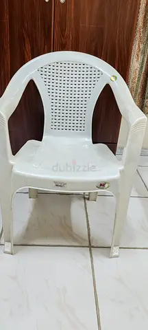 White Plastic Armchair, solid condition - set/individual available