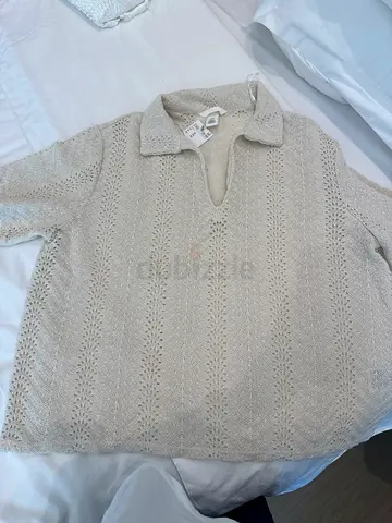 Beige knit long-sleeve women's sweater, size xl(lightweight) - New