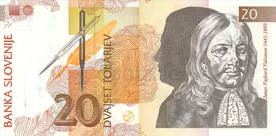 SLOVENIA 20 TOLAR BANKNOTE 1992