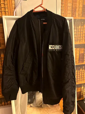 Black Diesel Bomber Jacket - Men's Size (Good Condition)