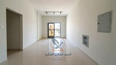 For annual rent in Al Nuaimiya Ajman a two-bedroom apartment with a living room brand new with central air conditioning and a wall-mounted central air