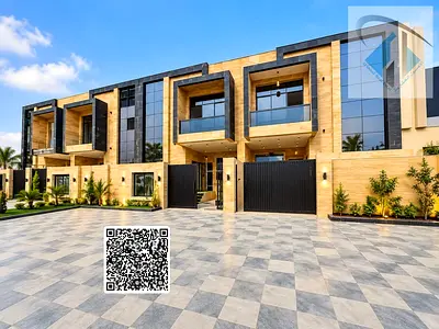 Villa for sale in Ajman, Al Helio 2 area. The villa consists of 5 master bedrooms, a majlis (formal
