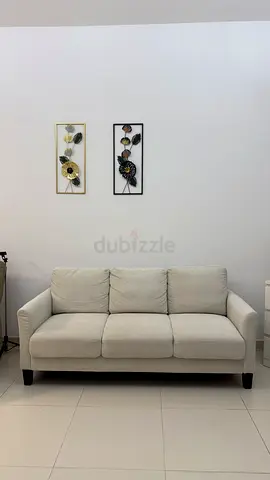 DANUBE HOME 3-seater fabric sofa in beige — good condition NO STAIN ALWAYS USE SOFA COVER