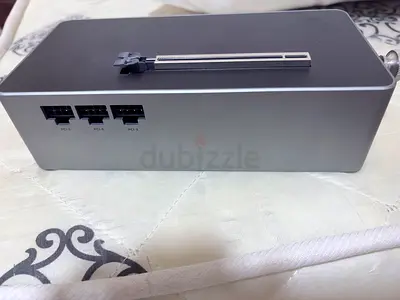 External GPU enclosure / eGPU dock (silver) — compact PCIe enclosure