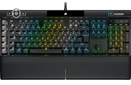 CORSAIR K100 RGB Cherry MX Speed Black Gaming Keyboard (USB, 104 Keys, qwertz, Black, Aluminum, Ambi