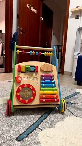 Wooden Baby Push Walker with Shape Sorter - Good Condition