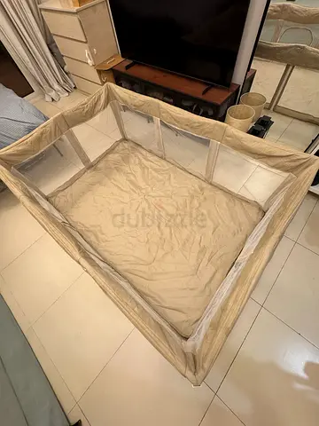 Beige Portable Baby Playpen / Play Yard - Good Condition