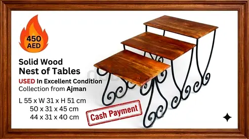 Solid wood nesting tables