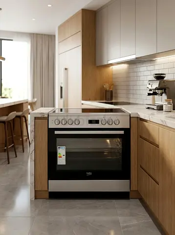 Beko freestanding electric oven and hob - stainless steel, good condition