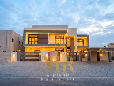 Villa for sale in Al Muwaihat 1 - Ajman | Two floors and a roof with elevator | 6 master bedrooms |