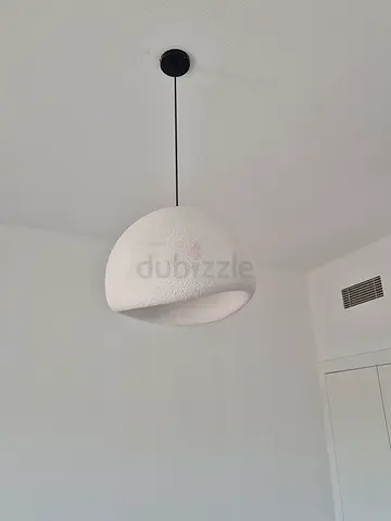 White textured dome pendant ceiling light - modern minimalist wabi sabi style light