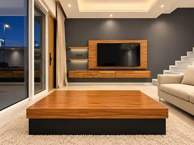 Custom TV Wall Unit + Matching Large Coffee Table – Full Living Room Set