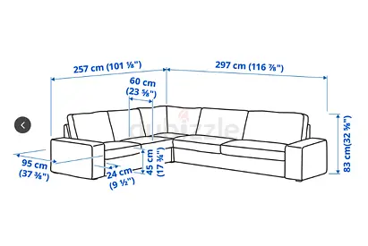 IKEA KIVIK Corner sofa, 5-seater Light Beige