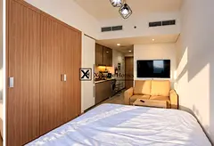 Furnished Studio | Azizi Riviera 29 | Balcony & Pool View