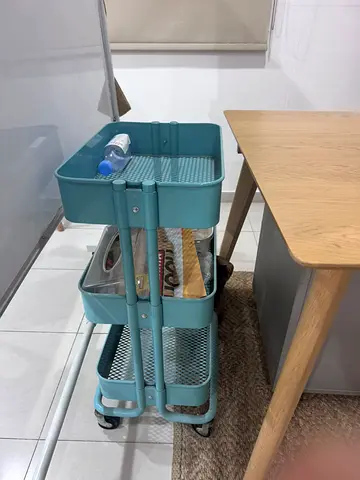 Ikea Raskog 3-tier Utility Trolley - Teal, Good Condition- 6 Pcs /30 AED each