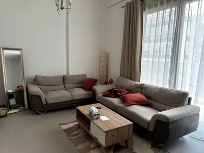 Modern 3+2 Seater Fabric Sofa Set - Light Grey- Warsan 4 pickup