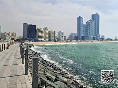 Furnished 2-Storey Duplex with Full Sea View |3 Master Beds + Maid | 2,800 Sq. Ft. | Closed Kitchen | Covered Parking | Premier Coastal Corniche Ajman