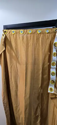 Brown eyelet curtains (pair) with metal grommets, ready to hang 4 pieces, 3 x 2 meter