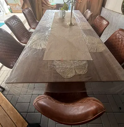 New dining table 8 seater oak wood 750 aed