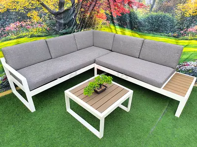 Beautiful Aluminium Outdoor Garden Corner Sofa Set