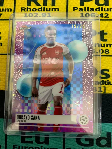 Bukayo Saka 25/26 topps numbered 19/75 card