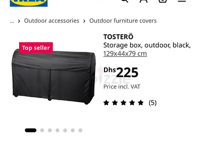 IKEA TOSTERÖ Outdoor Storage Box - Black, 129x44x79 cm