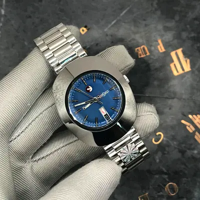 Vintage Rado Automatic Men's Watch with Blue Dial — Stainless Steel All Over UAE Cash on delivery