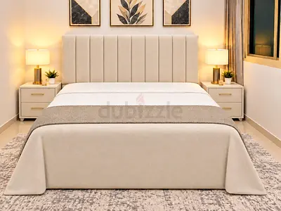 Beige New Queen size bed frame storage good quality Queen bed mattress