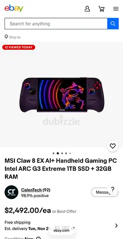 Msi claw 8 EX AI+ G3