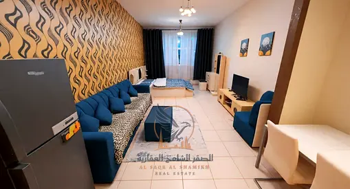 Furnished Studio in Ajman One with Bills, Internet and Private Parking