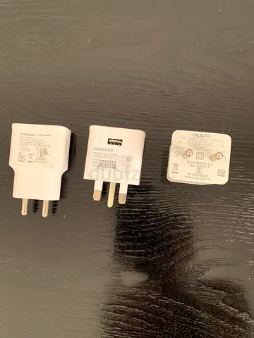 Set of 3 USB phone chargers/adapters — compatible travel plugs, used