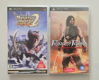 Two PSP Games: Monster Hunter Portable 2nd & Prince of Persia (PSP) for 100 aed
