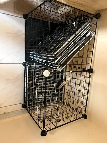 Modular wire storage cube organizer - black, foldable panels included