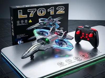 Remote Control LED Twin Jet Aircraft Toy with Controller - Like New
