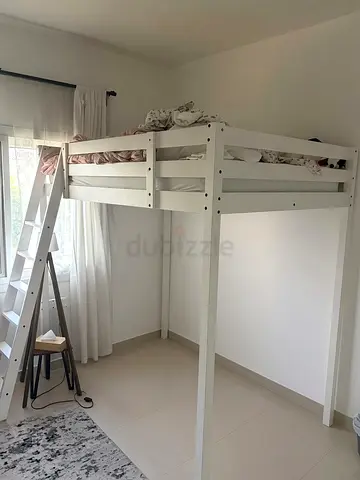 Ikea high queen size bed with mattress