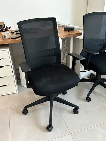 Comfortable black mesh office chair — adjustable, set of 2 available